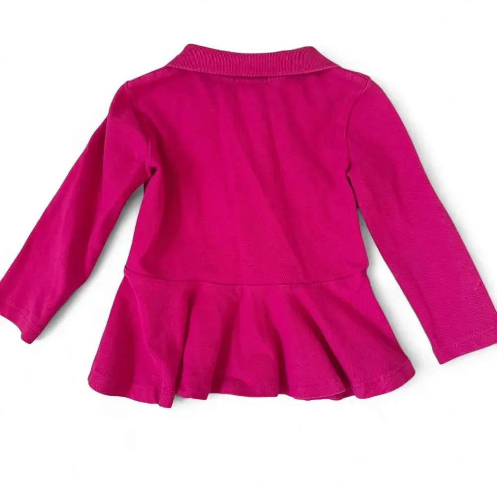 Ralph Lauren Toddler Girl Pink Peplum Polo Top 24M
